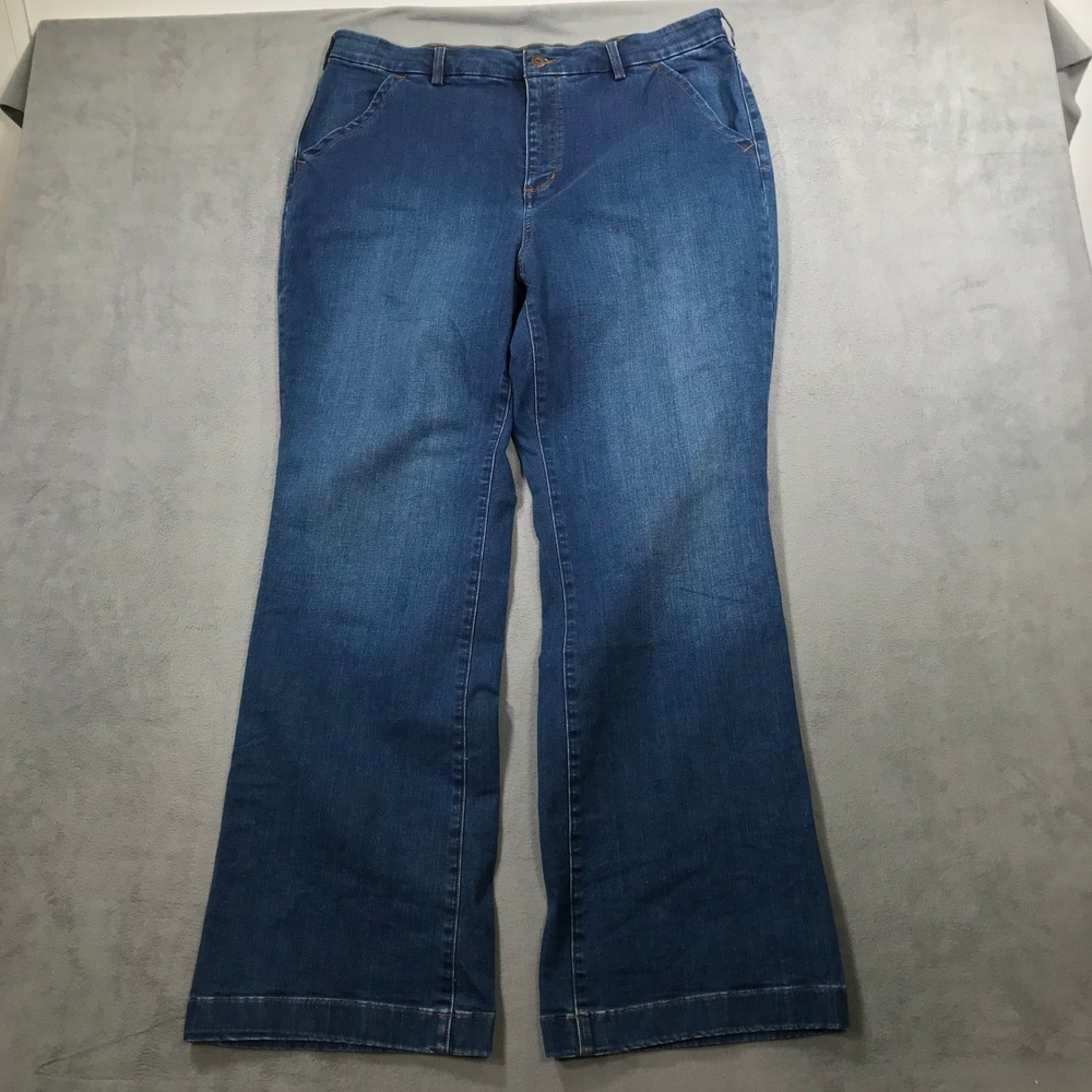 Duluth Trading Co Jeans Womens 18x33 Blue Boot Flare Leg Asset Management Denim